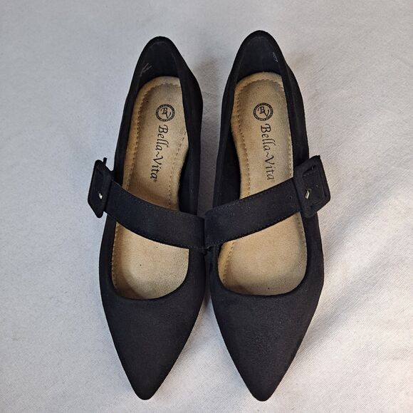 Bella Vita Virginia II Mary Jane Flats Women's Size 6.5M Faux Suede Black - Picture 7 of 9